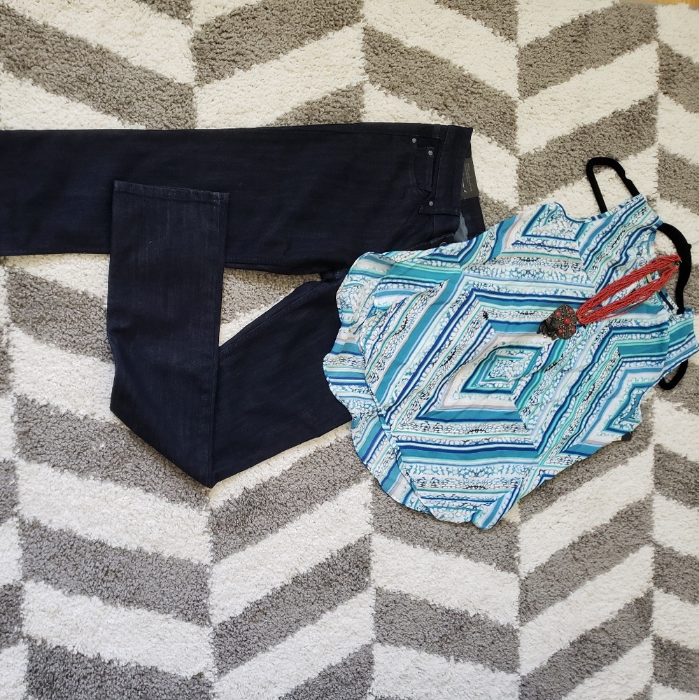 Sleeveless Turquoise blouse and Magenta(2 for $15)